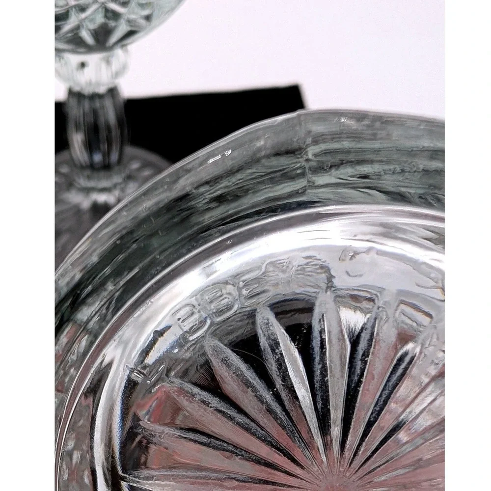 Libbey Glassware Set 2 Stemmed Wine Goblets 1 Tumbler Diamond Starburst Pattern